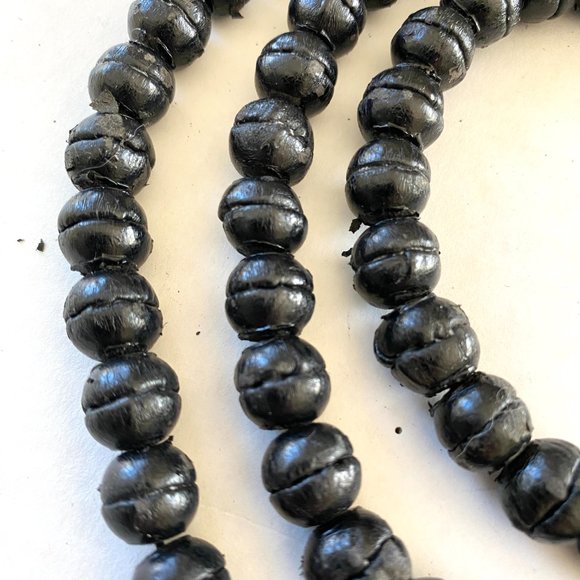 Vintage Club Monaco Black Leather Beaded Extra Long Necklace - Picture 13 of 16